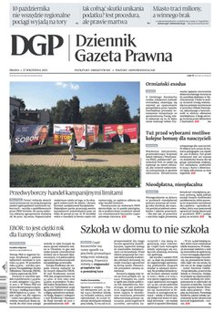 widok pierwszej strony Dziennik Gazeta Prawna